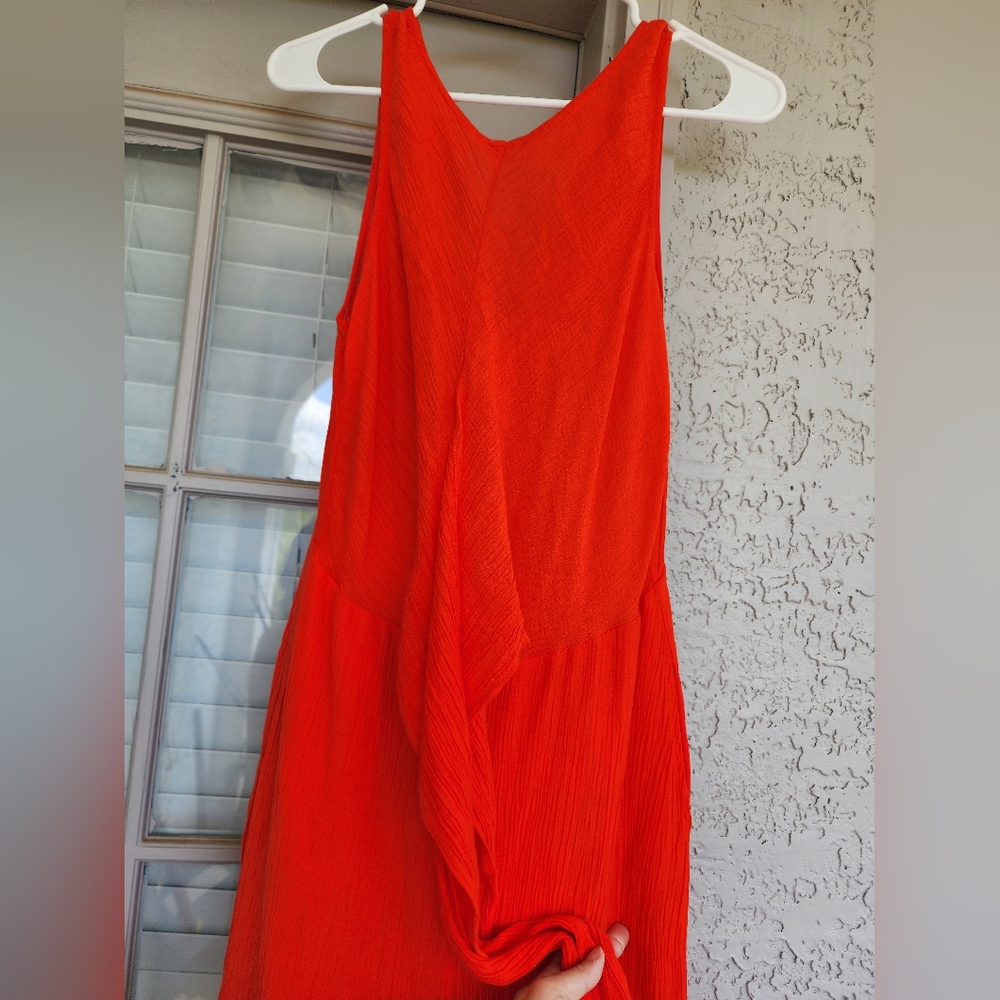 Lush Elegant Red Jumpsuit With Tie Back Sleeveless. EUC - Picture 8 of 10